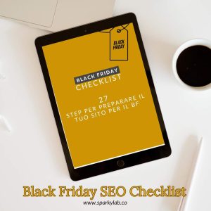 ipad con checklist seo per black friday